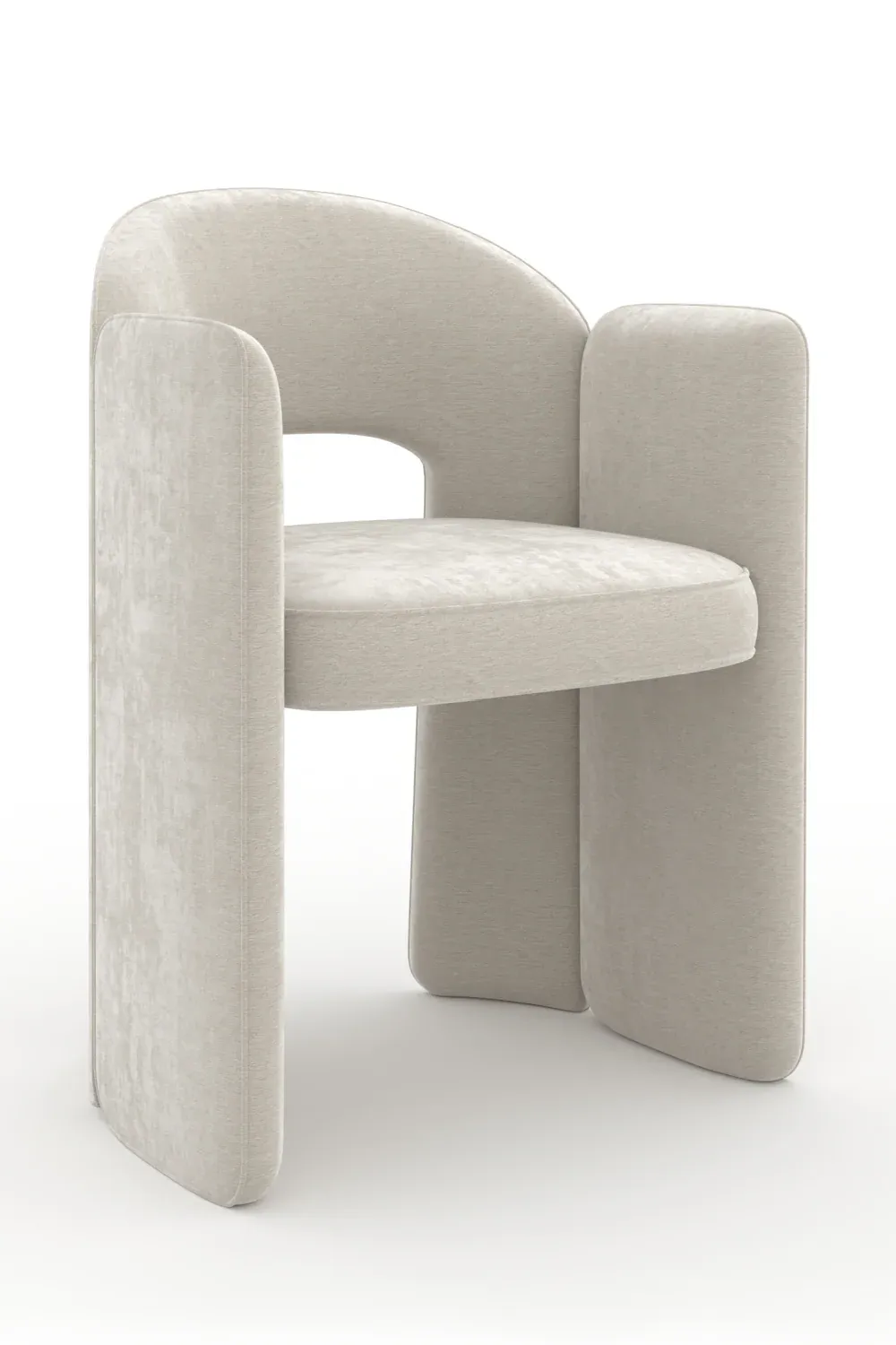 White Velvet Dining Armchair