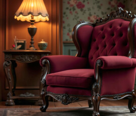 baroque red velvet armchairs for living room