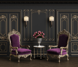 purple baroque chair for living room