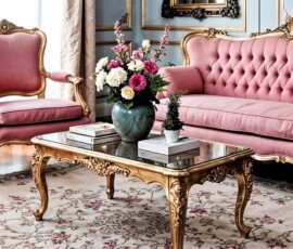 baroque coffee table with flowers